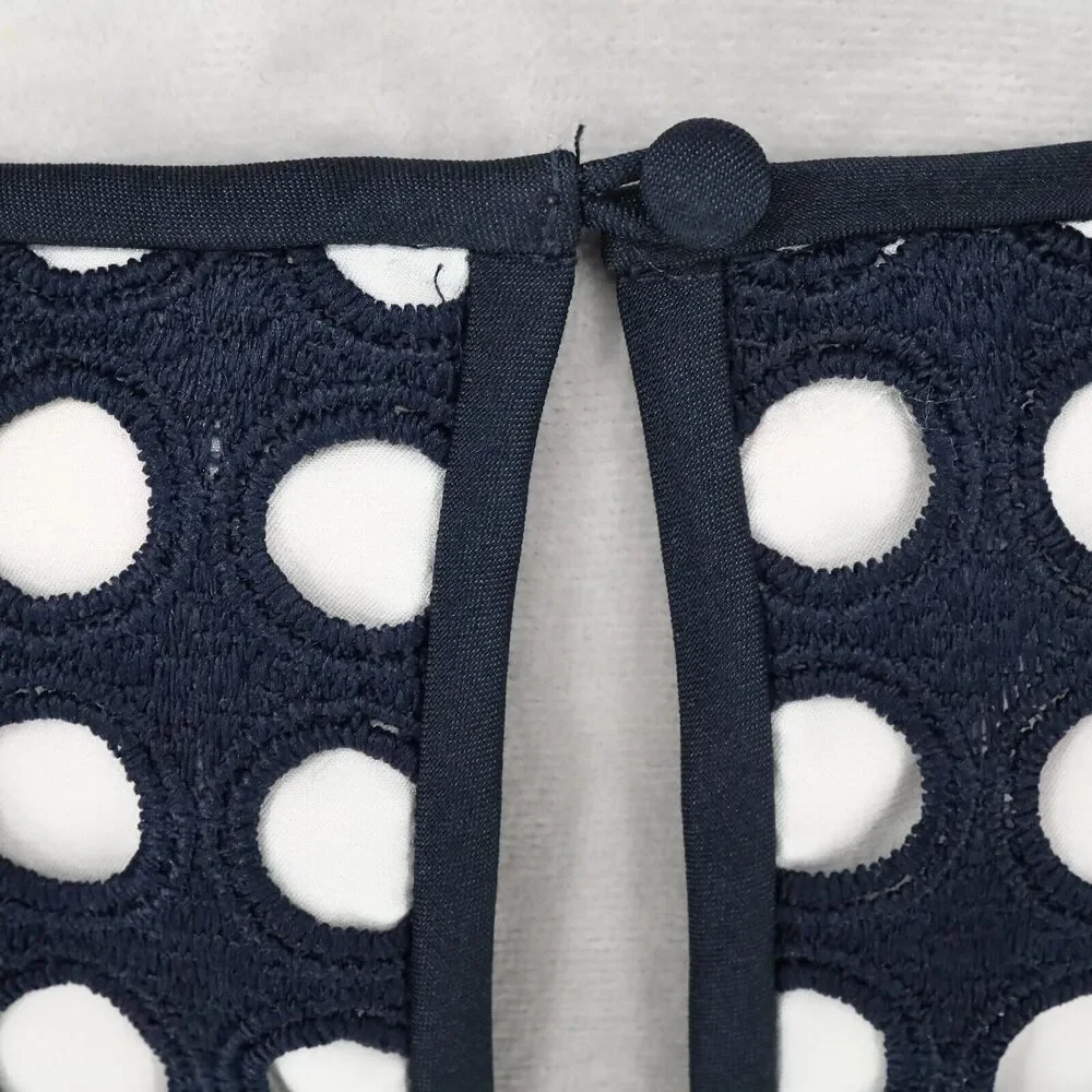 Catherine Malandrino Dress Womens 4 Navy Blue White Lining Shift Office Career - Picture 8 of 12